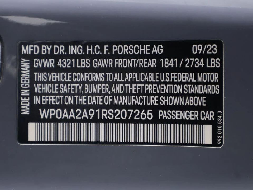 2024 Porsche 992 Carrera - Image 19 of 31
