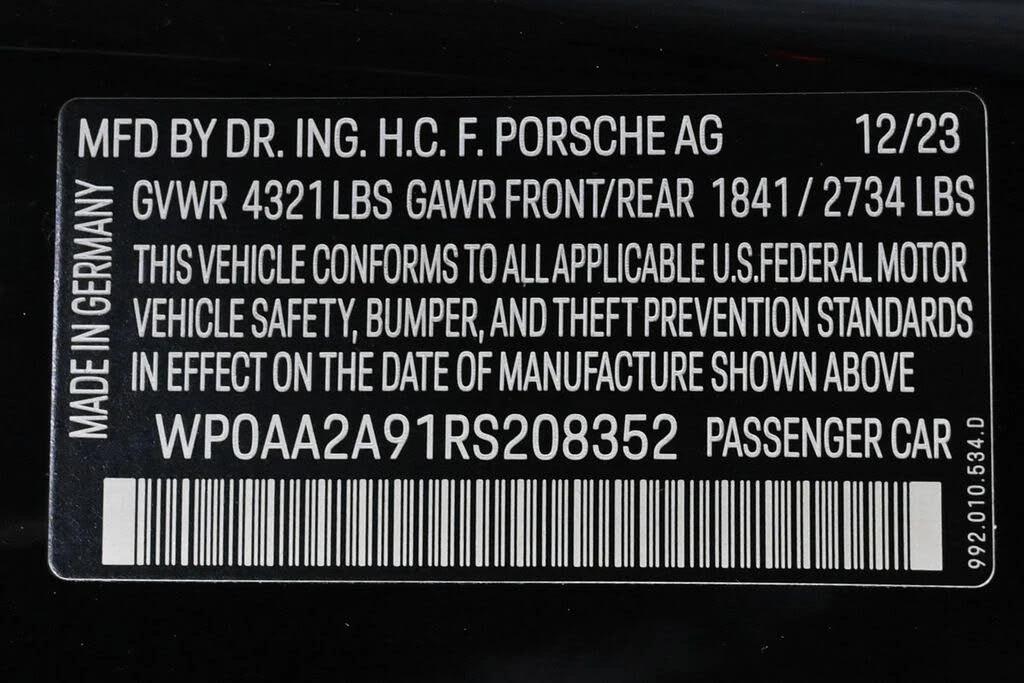 2024 Porsche 992 Carrera - Image 26 of 26