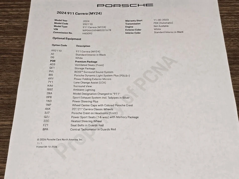 2024 Porsche 992 Carrera - Image 27 of 27