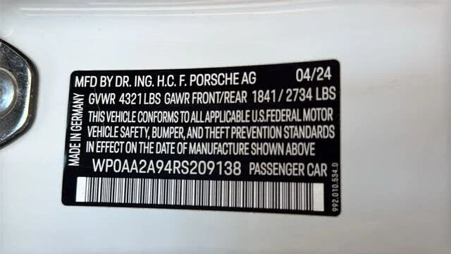 2024 Porsche 992 Carrera - Image 28 of 28