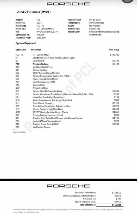 2024 Porsche 992 Carrera - Image 2 of 29