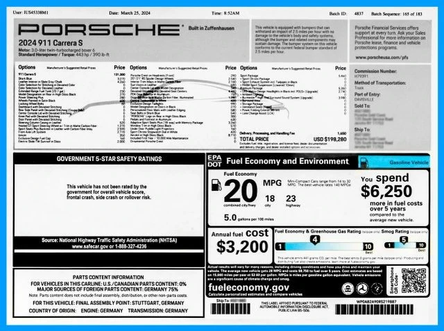 2024 Porsche 992 Carrera S - Image 15 of 15