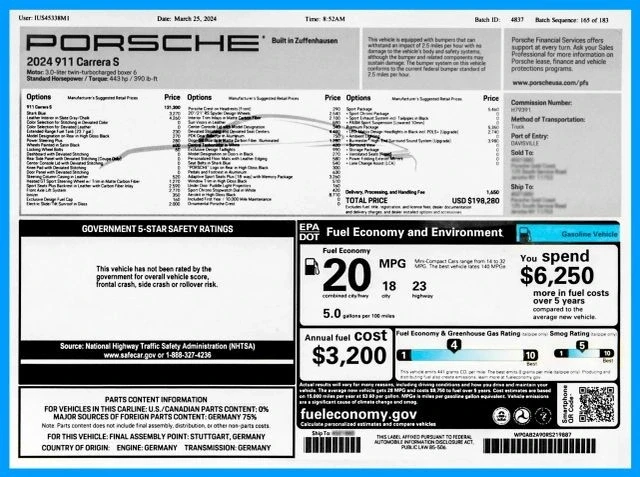 2024 Porsche 992 Carrera S - Image 15 of 15