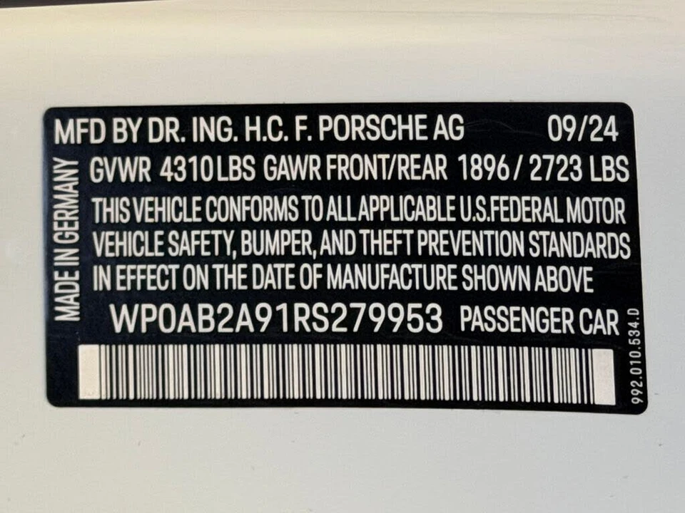 2024 Porsche 992 Carrera S - Image 24 of 25