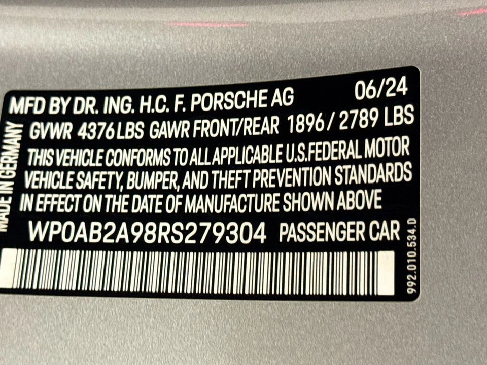 2024 Porsche 992 Carrera - Image 26 of 26