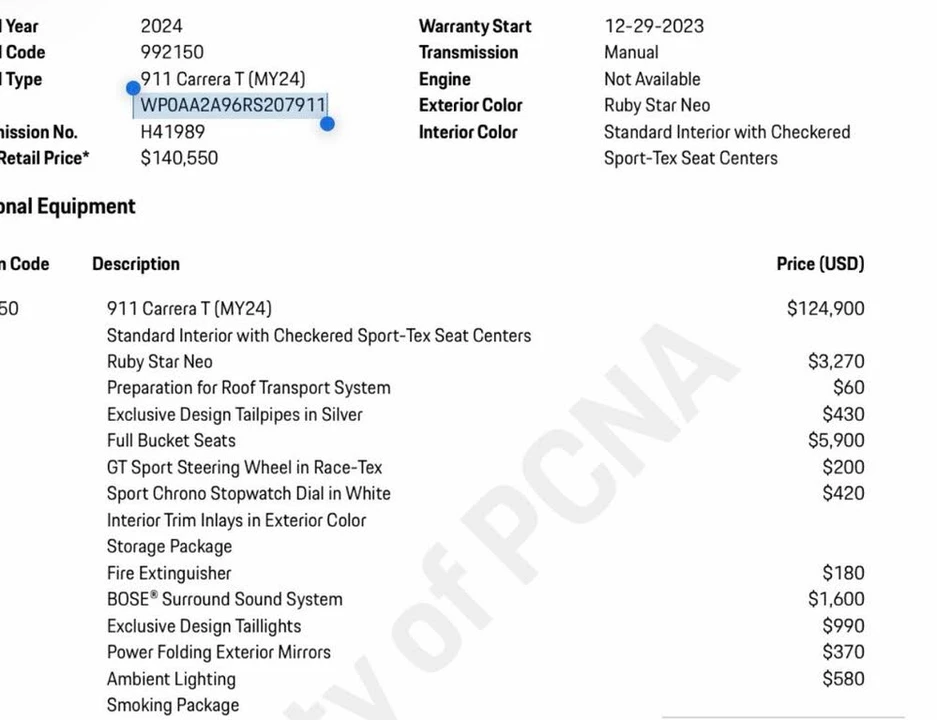 2024 Porsche 992 Carrera T - Image 2 of 31