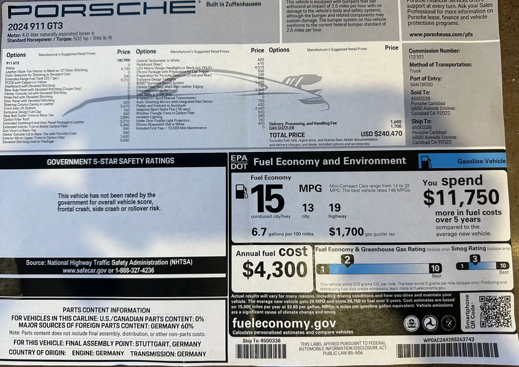 2024 Porsche 992 GT3 - Image 9 of 31