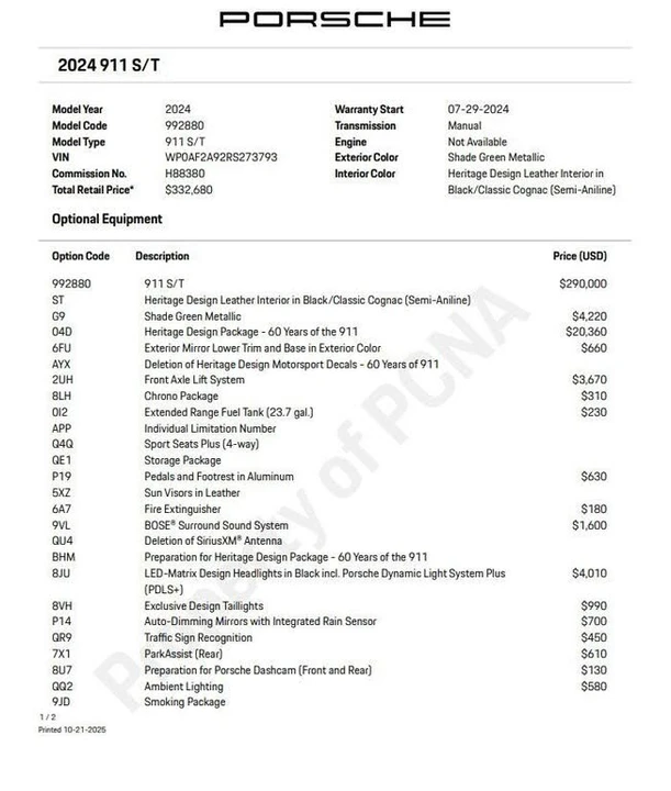 2024 Porsche 992 S/T - Image 6 of 31