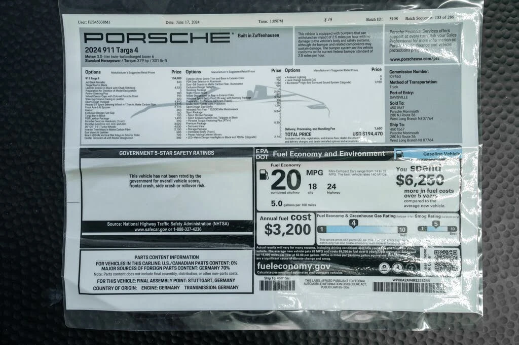 2024 Porsche 992 Targa 4 & 4S - Image 21 of 31
