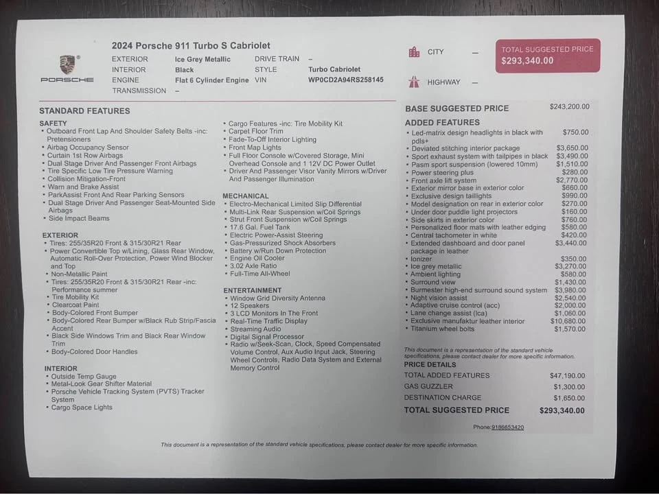 2024 Porsche 992 Turbo - Image 20 of 21