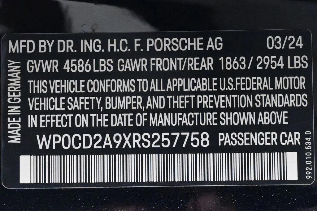 2024 Porsche 992 Turbo S - Image 29 of 29