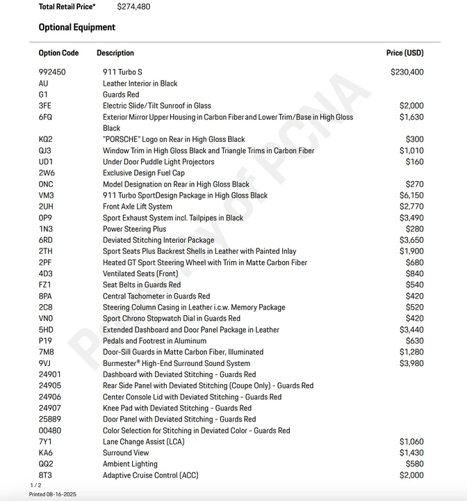 2024 Porsche 992 Turbo - Image 21 of 21