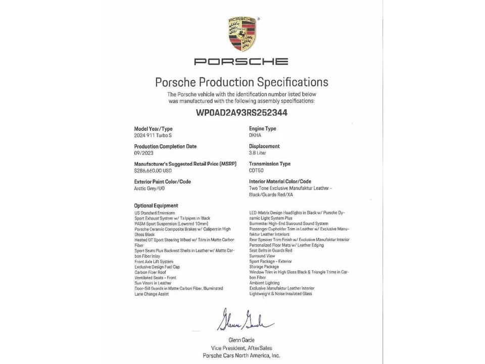 2024 Porsche 992 Turbo S - Image 10 of 11