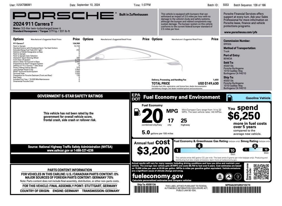 2024 Porsche 992 S/T - Image 21 of 21