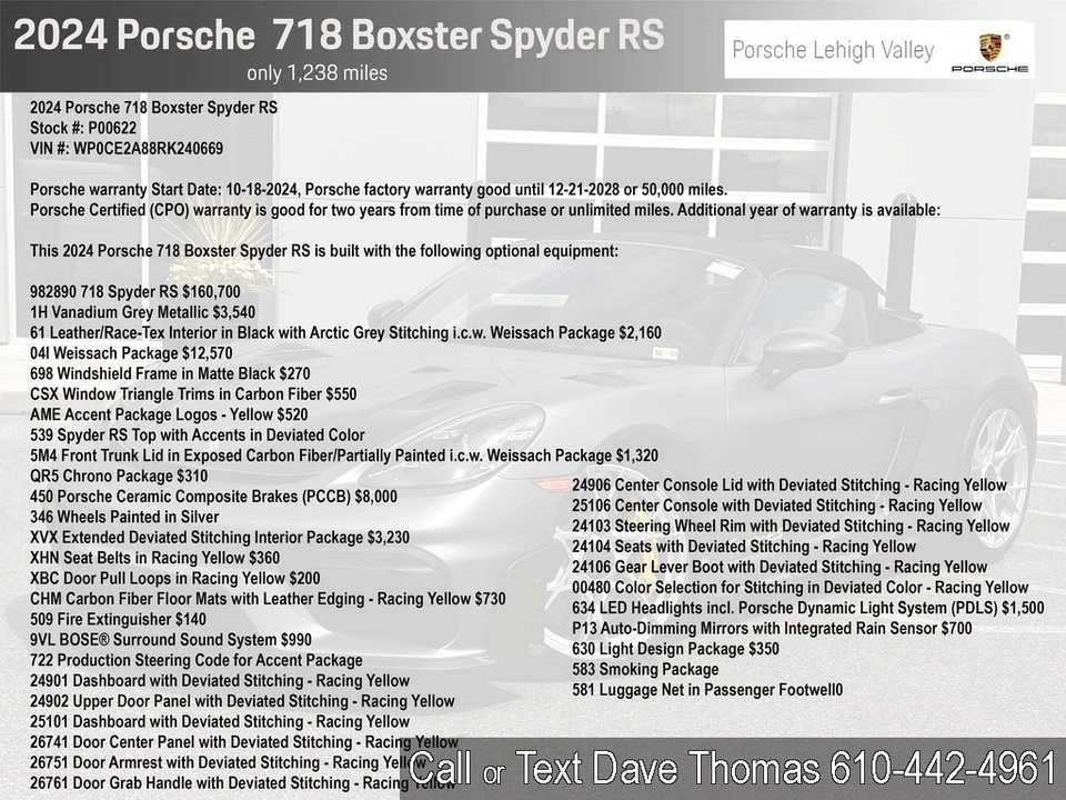 2024 Porsche 718 Boxster Spyder RS - Image 2 of 21