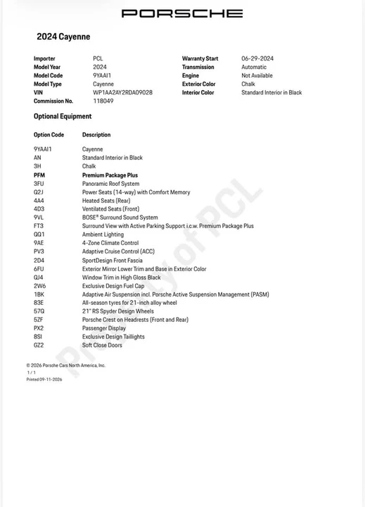 2024 Porsche 9Y0/9Y3 Cayenne - Image 9 of 9