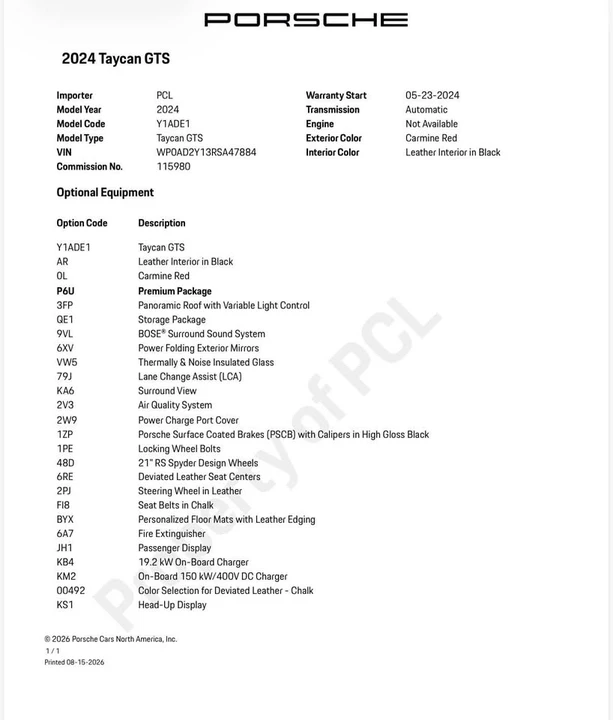 2024 Porsche Taycan GTS - Image 16 of 16