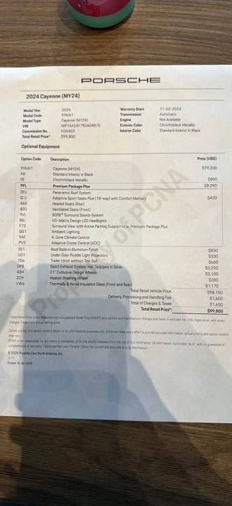2024 Porsche 9Y0/9Y3 Cayenne - Image 8 of 8