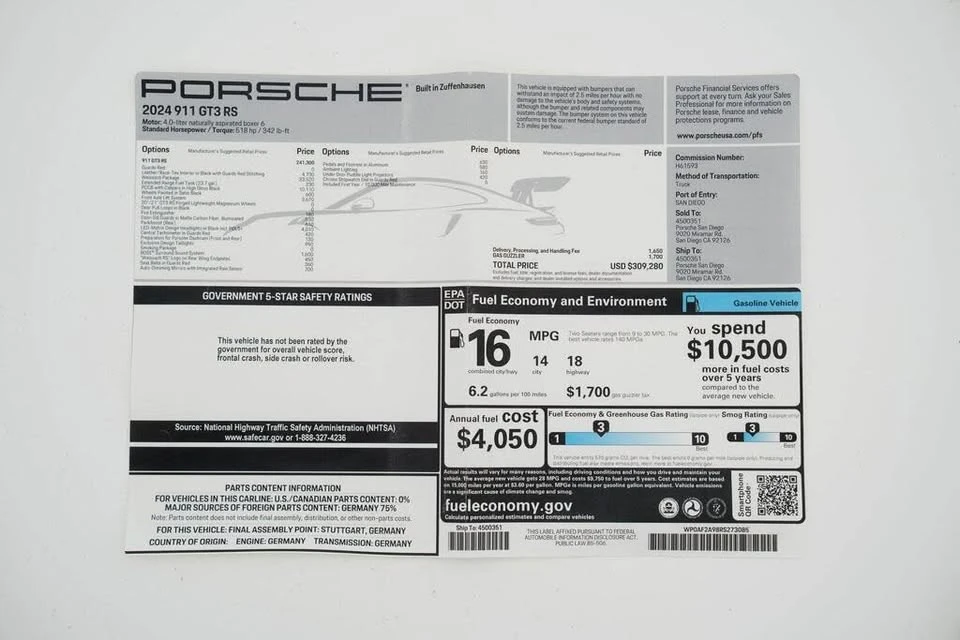 2024 Porsche 992 GT3 RS - Image 16 of 16