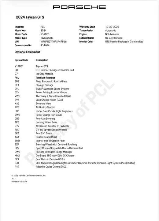 2024 Porsche Taycan GTS - Image 7 of 7