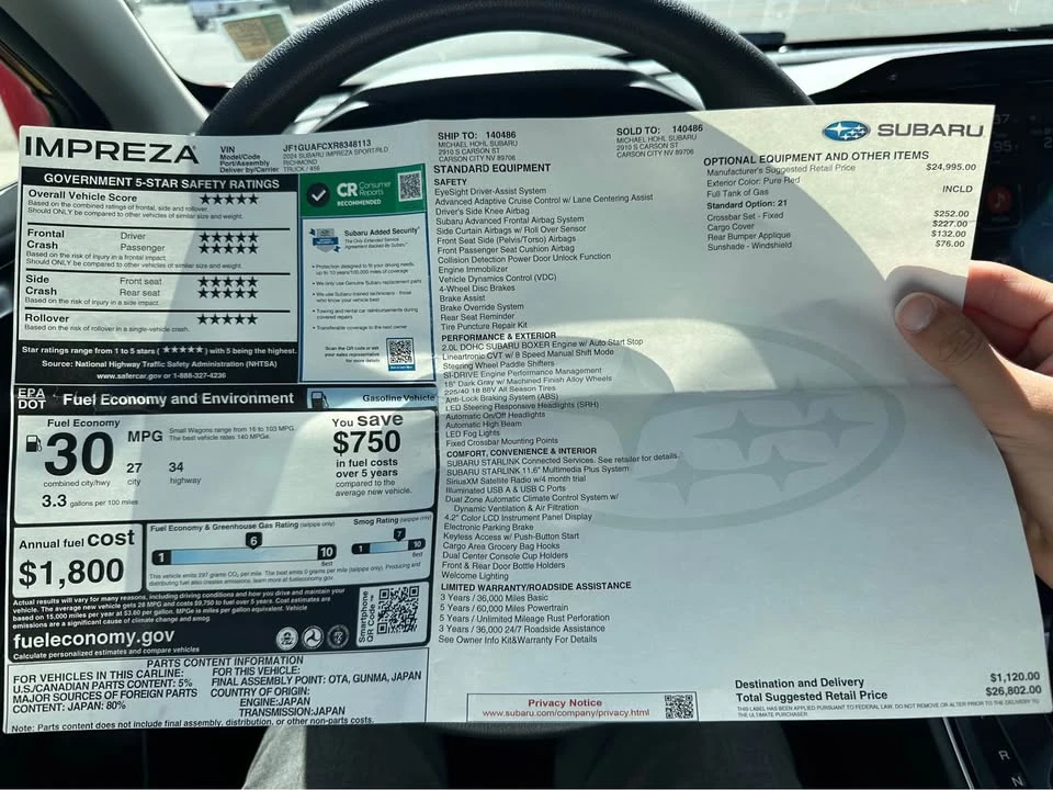 2024 Subaru Impreza 6th Gen - Image 14 of 14