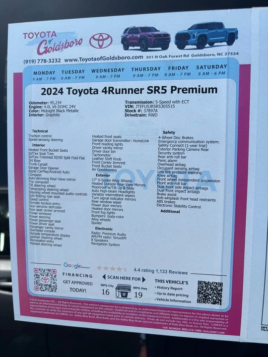 2024 Toyota 4Runner 5th Gen - Image 7 of 7