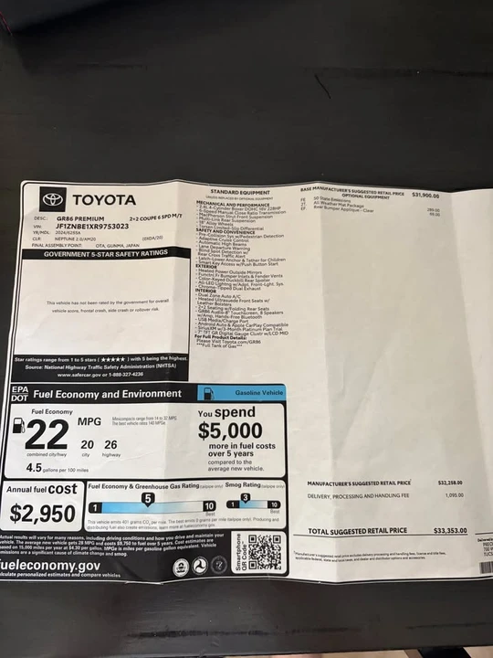 2024 Toyota GR86 2nd Gen - Image 18 of 18