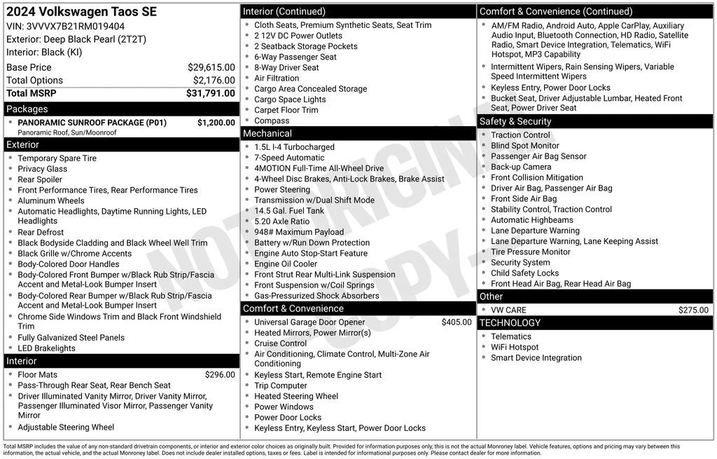2024 Volkswagen Taos - Image 6 of 12