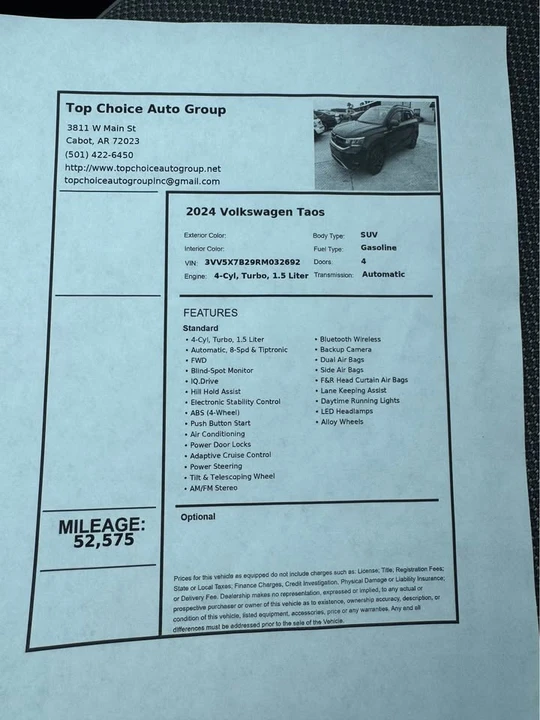 2024 Volkswagen Taos - Image 7 of 7