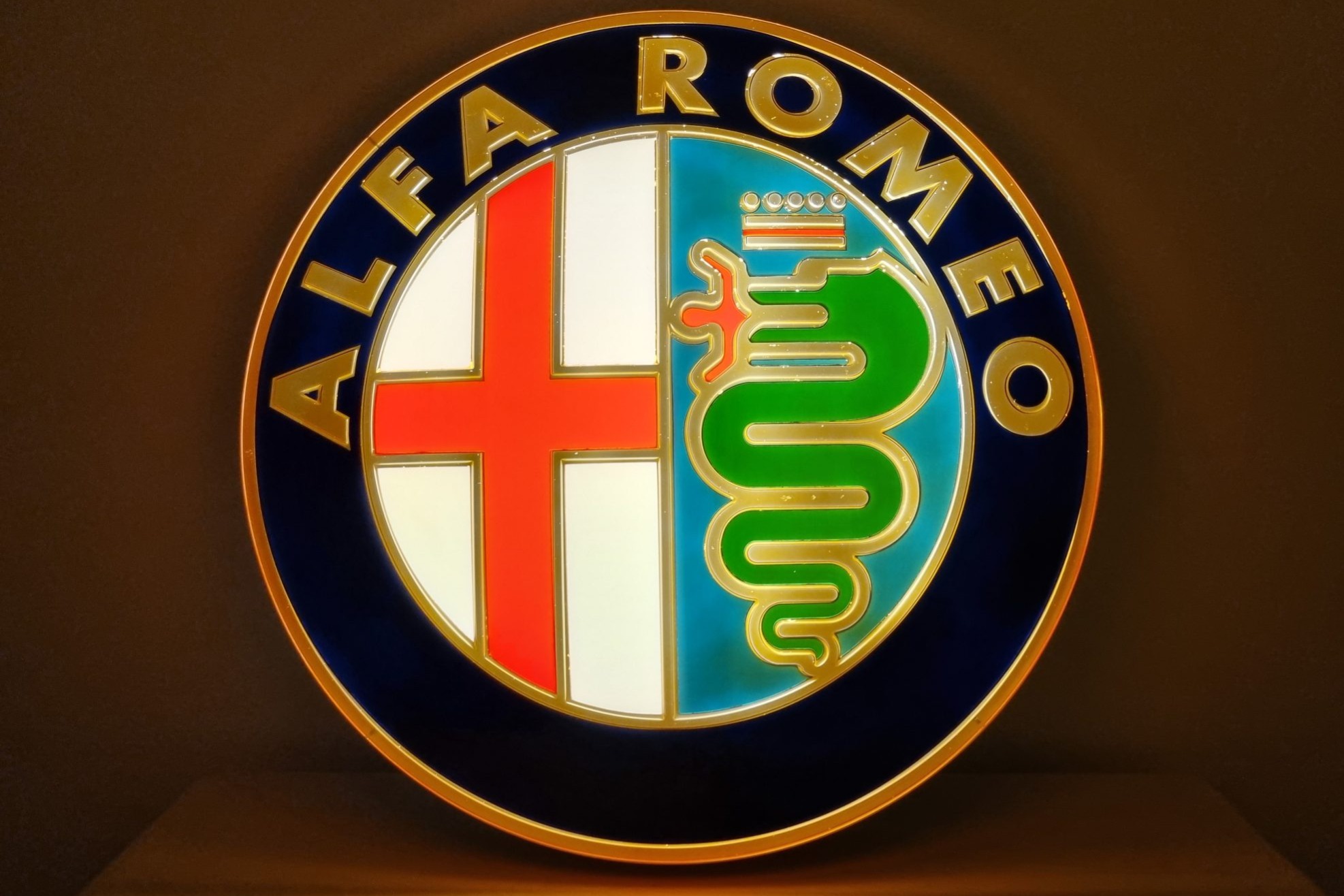 Illuminated Alfa Romeo Sign