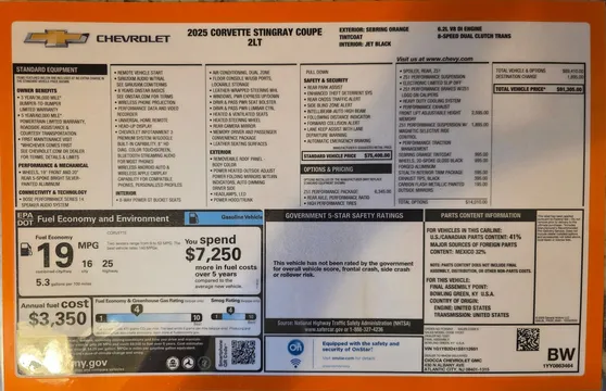 2025 Chevrolet Corvette Z51 2LT