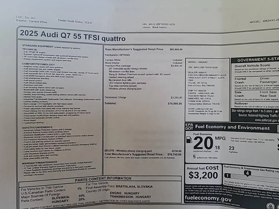 2025 Audi 4M Q7 - Image 9 of 10