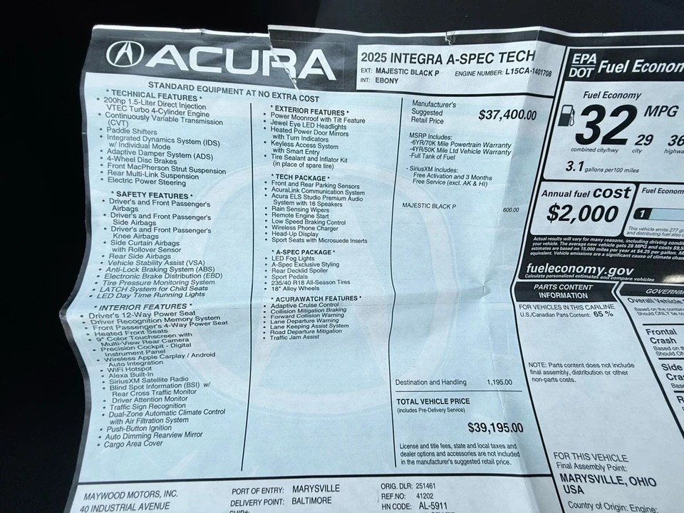 2025 Acura Integra 5th Gen - Image 15 of 21