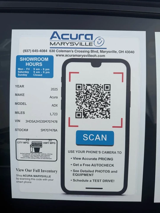 2025 Acura ADX - Image 8 of 9