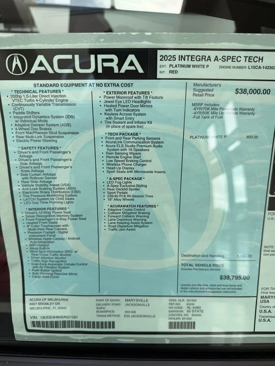 2025 Acura Integra 5th Gen - Image 9 of 10