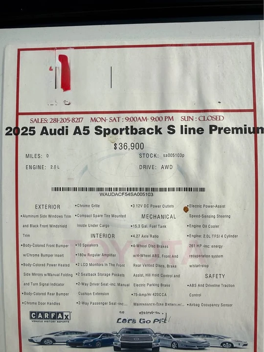 2025 Audi B10 A5 - Image 8 of 8