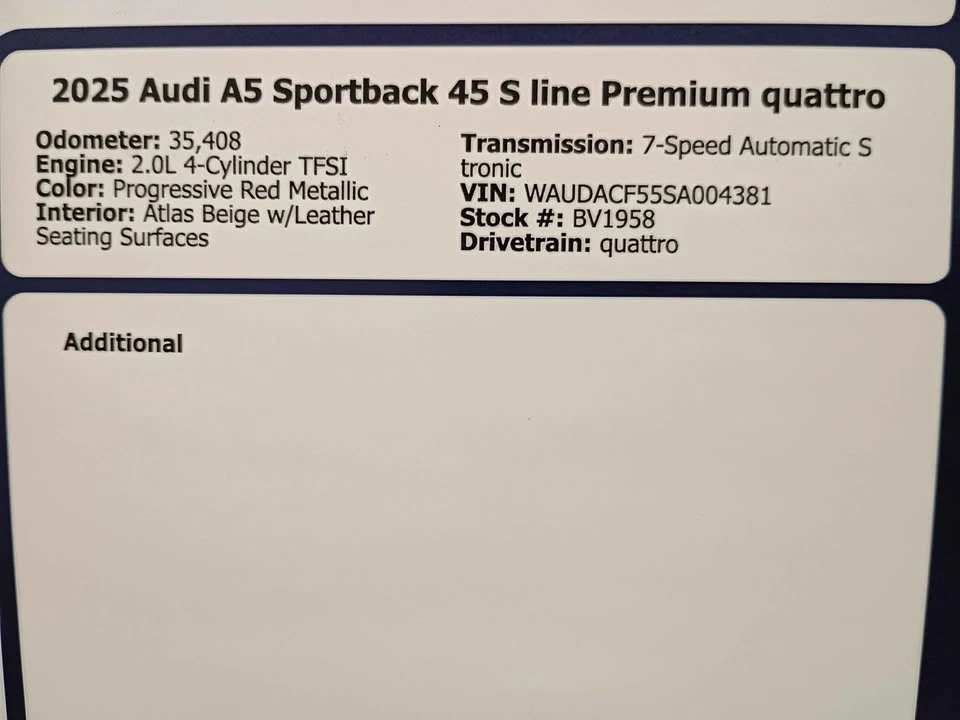 2025 Audi B10 A5 - Image 10 of 10