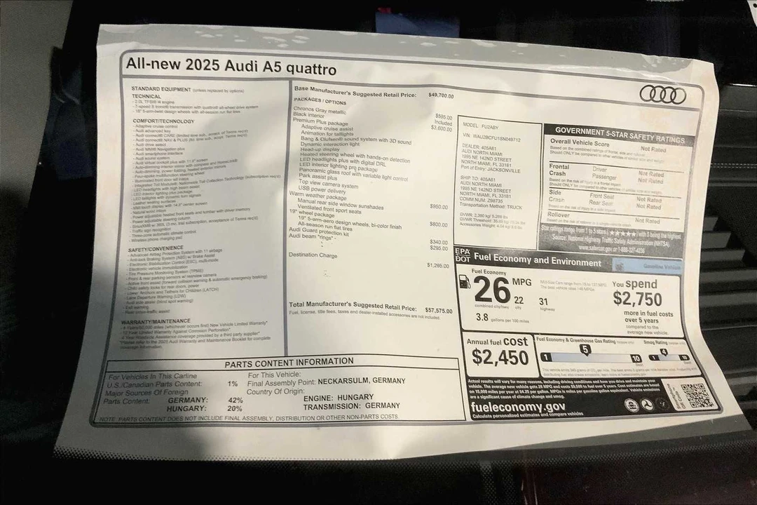 2025 Audi B10 A5 - Image 19 of 19