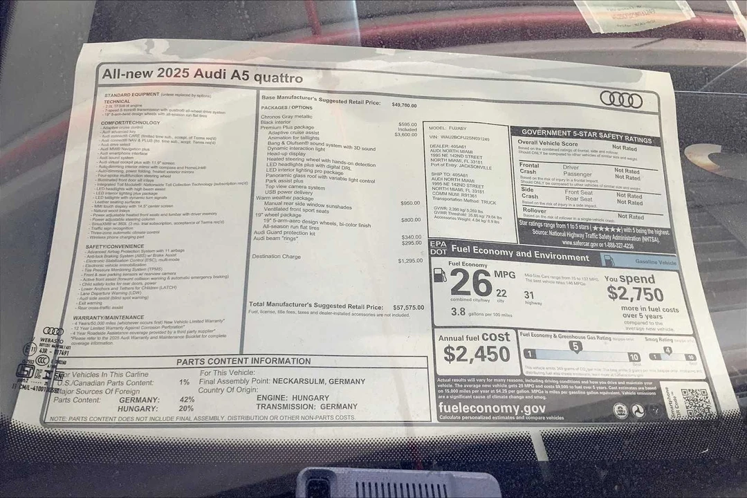 2025 Audi B10 A5 - Image 19 of 19