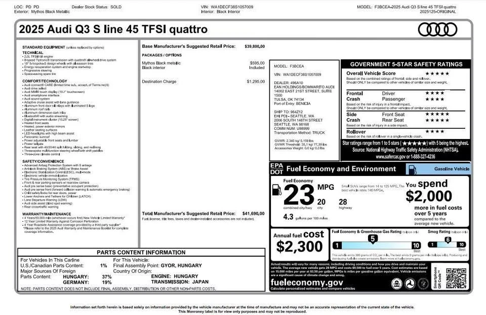 2025 Audi F3 Q3 - Image 5 of 20