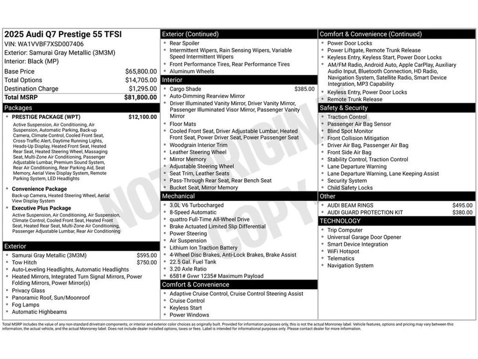 2025 Audi 4M Q7 - Image 2 of 10