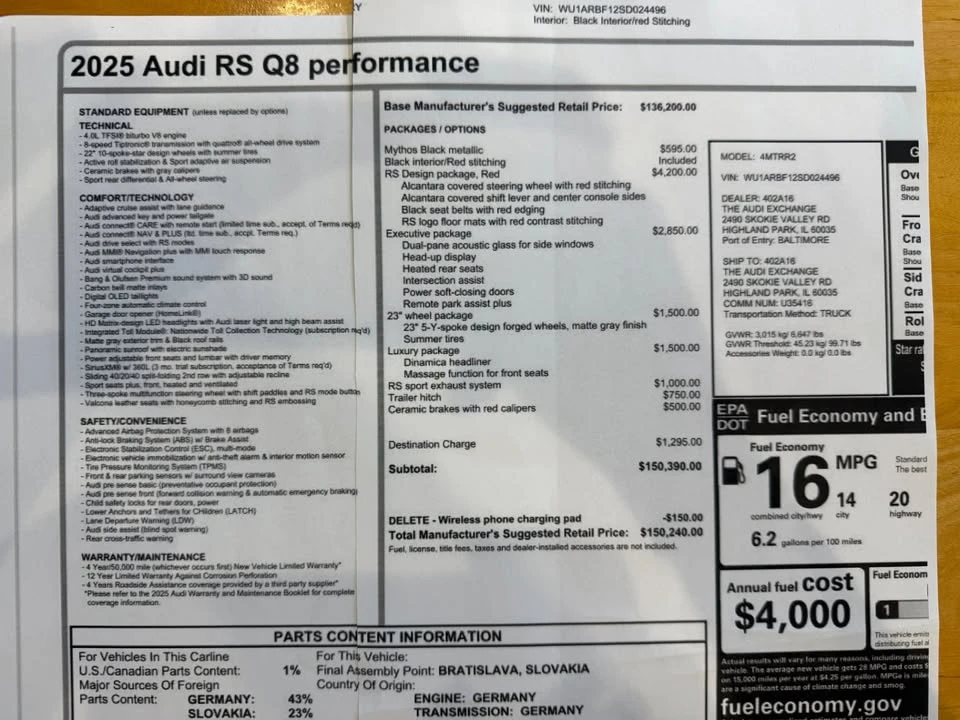 2025 Audi RS Q8 - Image 19 of 19