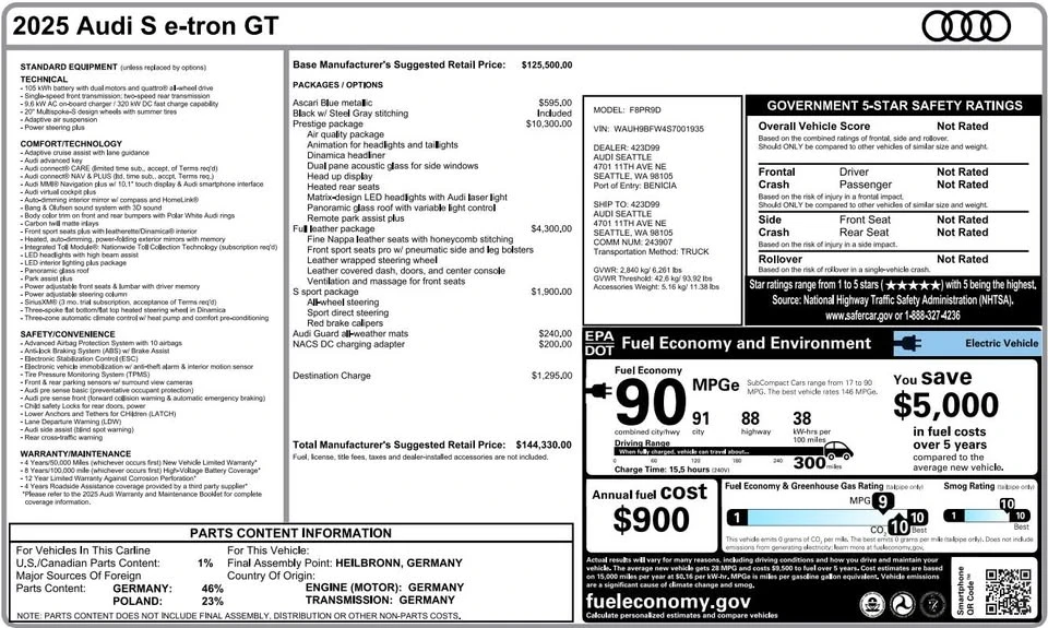 2025 Audi e-tron GT - Image 2 of 20