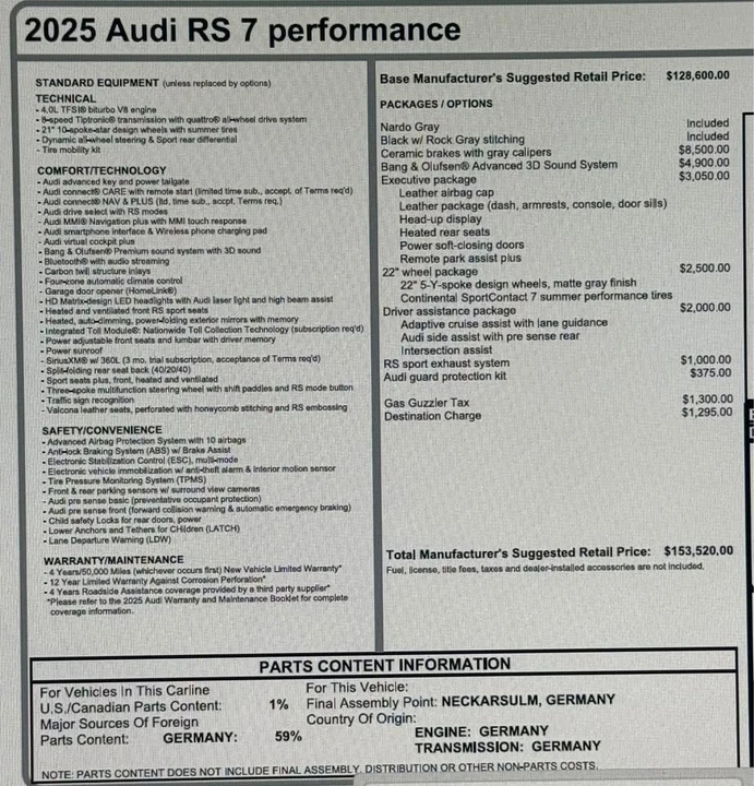 2025 Audi C8 RS7 - Image 16 of 16