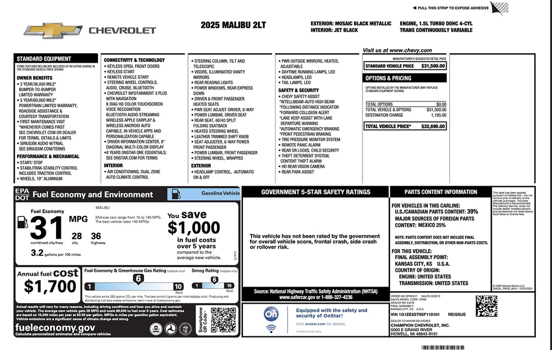 2025 Chevrolet Malibu - Image 7 of 12