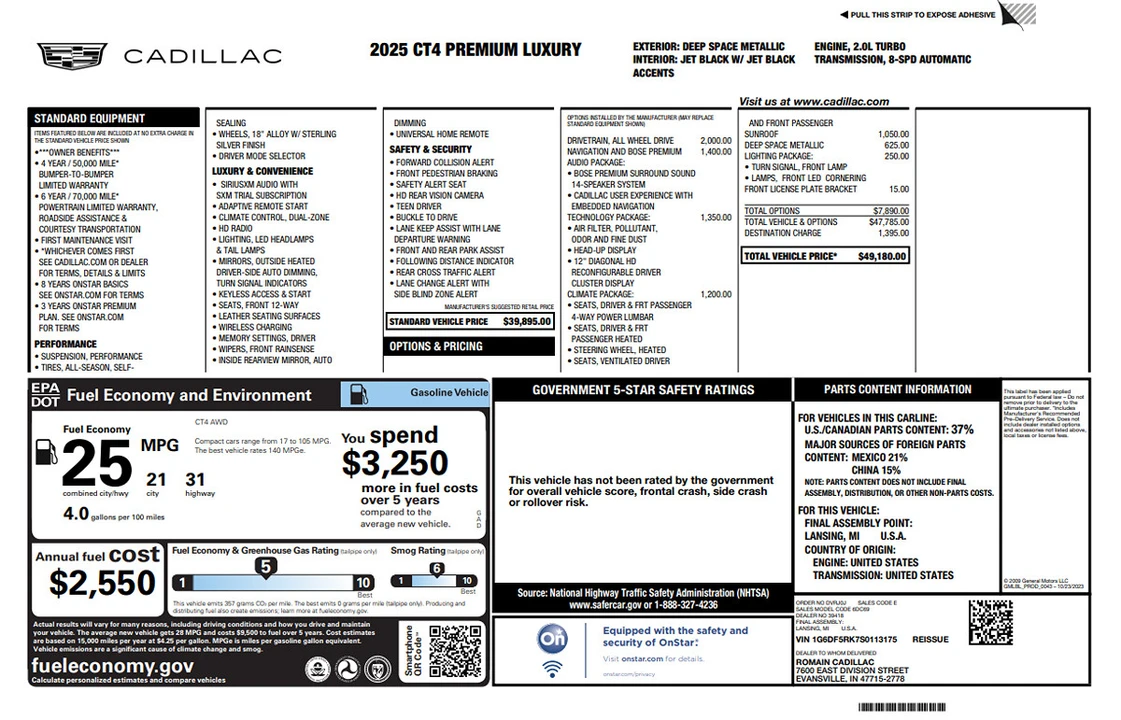 2025 Cadillac CT4 - Image 10 of 21