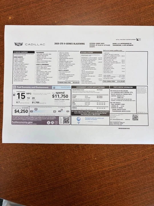 2025 Cadillac CT5-V Blackwing - Image 11 of 11