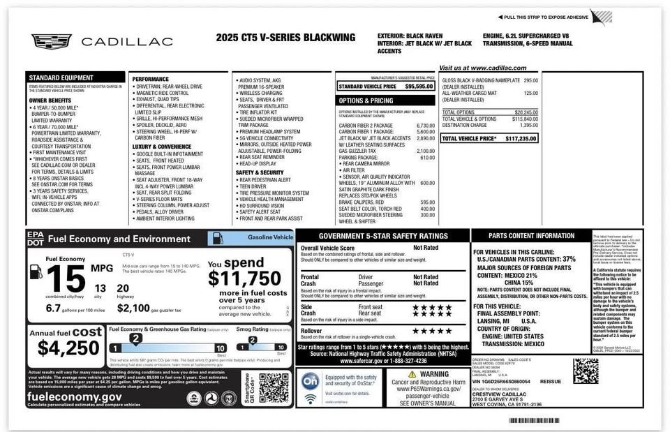 2025 Cadillac CT5-V Blackwing - Image 19 of 19