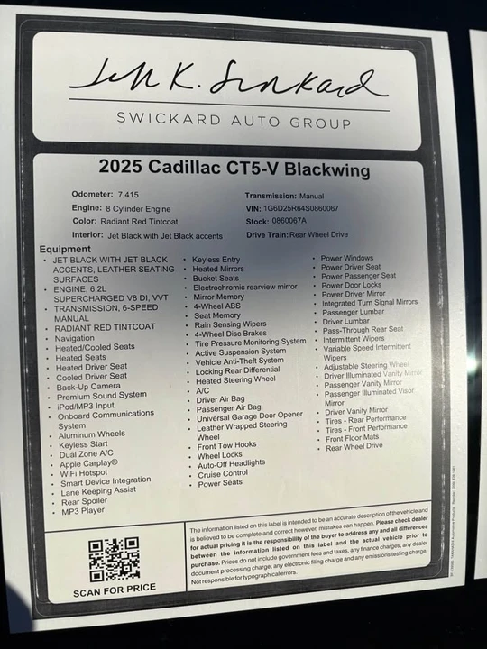 2025 Cadillac CT5-V Blackwing - Image 14 of 14