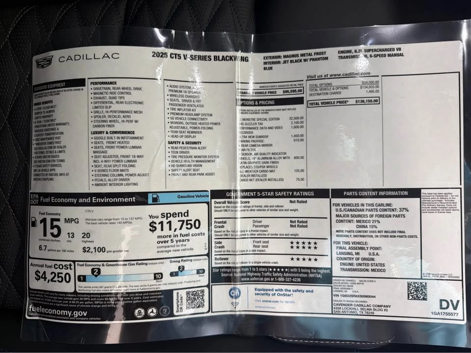 2025 Cadillac CT5-V Blackwing - Image 10 of 10